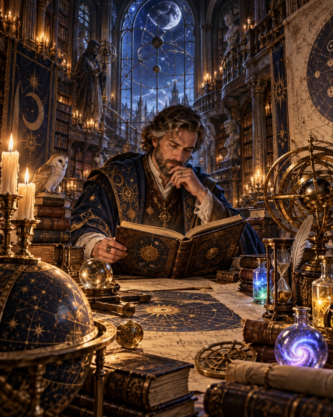 ALCHEMIST CELESTIAL OBSERVATORY — Ancient Observatory & Illuminated Alchemical Grimoires
